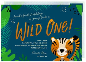 'Wild Tiger' Kids Birthday Invitation