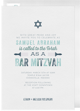 'Vintage Type' Bar Mitzvah Invitation