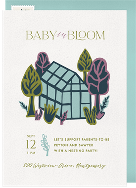 'Baby Greenhouse' Nesting Party Invitation