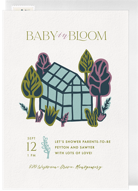 'Baby Greenhouse' Baby Shower Invitation