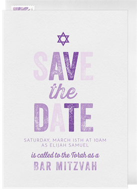 'Vintage Type' Bar Mitzvah Save the Date