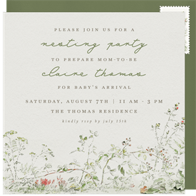 'Whimsical Garden' Nesting Party Invitation