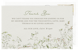 'Whimsical Garden' Baby Shower Thank You Note