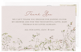 'Whimsical Garden' Baby Shower Thank You Note