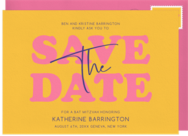 'Retro Type' Bat Mitzvah Save the Date