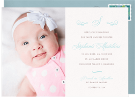 'Ornamental Monogram' Baptism Invitation