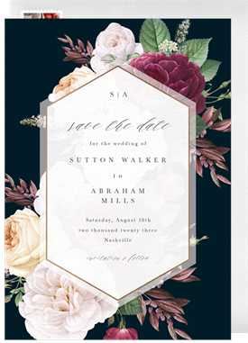 'Romantic Vintage Blooms' Wedding Save the Date