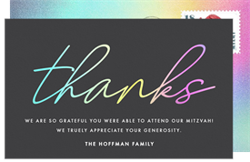 'Avant' Bat Mitzvah Thank You Note