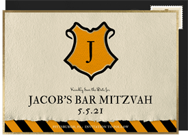 'Wizarding House' Bar Mitzvah Save the Date