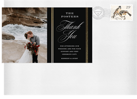 'Classic Foil Frame' Wedding Thank You Note