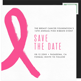 'Brushstroke Awareness Ribbon' Causes and Activism Save the Date