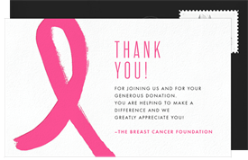'Brushstroke Awareness Ribbon' Causes and Activism Thank You Note