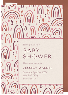 'Rainbow Motif' Baby Shower Invitation