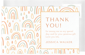 'Rainbow Motif' Baby Shower Thank You Note