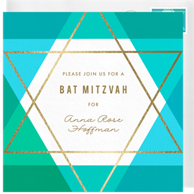 'Star Overlay' Bat Mitzvah Invitation