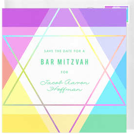 'Star Overlay' Bar Mitzvah Save the Date
