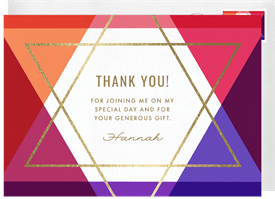 'Star Overlay' Bat Mitzvah Thank You Note