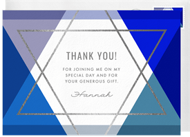'Star Overlay' Bat Mitzvah Thank You Note
