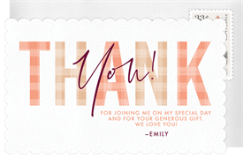 'Tonal Gingham' Baby Shower Thank You Note