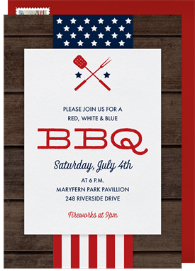 'Americana BBQ' Fourth of July Invitation