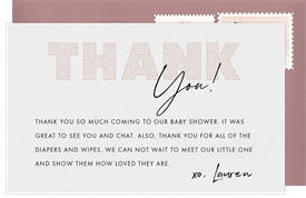 'Floral Lace' Baby Shower Thank You Note