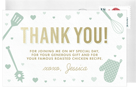 'Stock The Kitchen' Bridal Shower Thank You Note