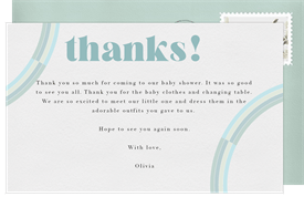 'Retro Stripes' Baby Shower Thank You Note