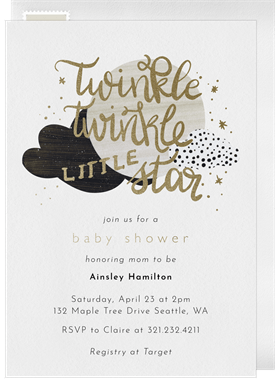 'Lettered Twinkle Twinkle' Baby Shower Invitation