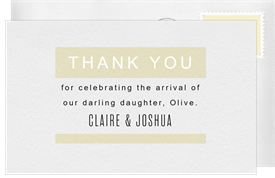 'Hello My Name Is' Announcements Thank You Note