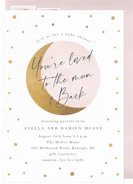 'To The Moon' Baby Shower Invitation