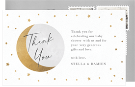 'To The Moon' Baby Shower Thank You Note