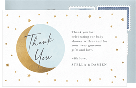 'To The Moon' Baby Shower Thank You Note
