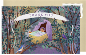 'Tree Top Cradle' Baby Shower Thank You Note