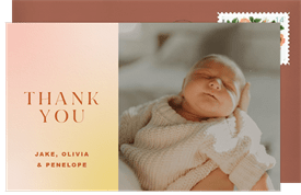 'Modern Sip See' Baby Shower Thank You Note