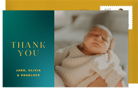 'Modern Sip See' Baby Shower Thank You Note
