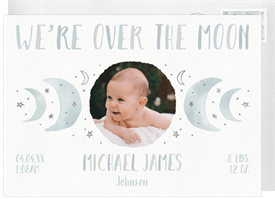 'Soft Moon Phases' Birth Announcement