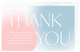 'Gradient Reveal' Gender Reveal Thank You Note