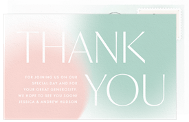 'Gradient Reveal' Gender Reveal Thank You Note