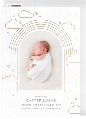 'Clouds And Rainbow' Birth Announcement