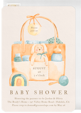 'Sweet Diaper Bag' Baby Shower Invitation