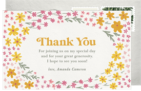 'Flowery' Baby Shower Thank You Note