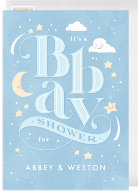'Stars And Moon' Baby Shower Invitation
