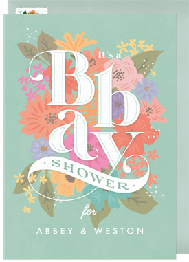 'Stacked Florals' Baby Shower Invitation