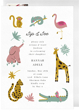 'Jungle Friends' Baby Shower Invitation
