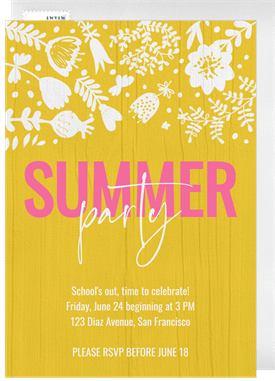 'Summertime Celebration' Summer Party Invitation