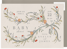 'Decorative Botanical' Baby Shower Invitation