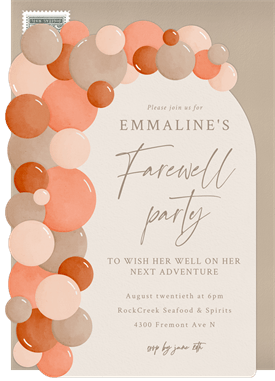 'Balloon Arch' Going Away Party Invitation