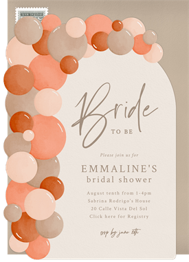 'Balloon Arch' Bridal Shower Invitation