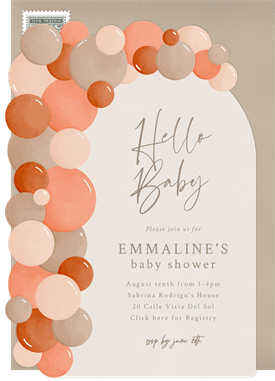 'Balloon Arch' Baby Shower Invitation