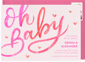'Ombre Oh Baby' Baby Shower Invitation